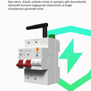 Hybrone Akıllı Wi-Fi C Tipi 63A 2P Otomatik Sigorta - Akım Koruma Rölesi - Görsel 3